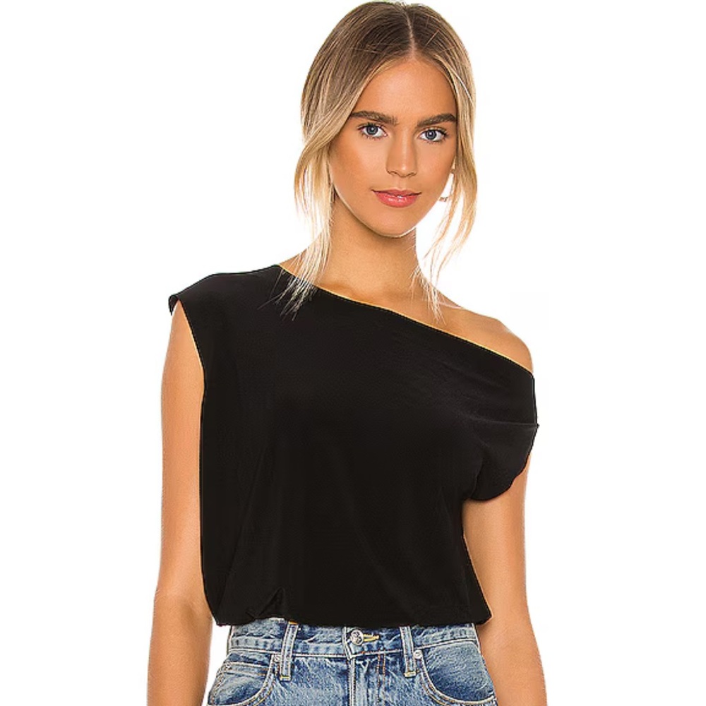Norma Kamali X Revolve Drop Shoulder Top in Black (S)
